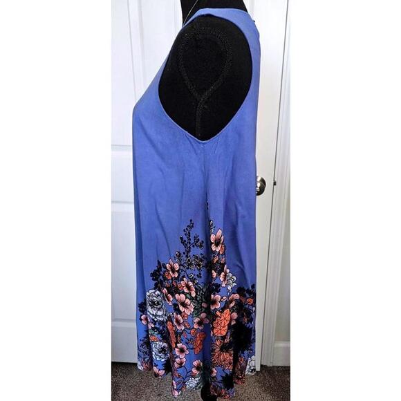Taylor & Sage  Blue with A Splash of Floral Summer Dress - Size M #24 - Picture 2 of 5